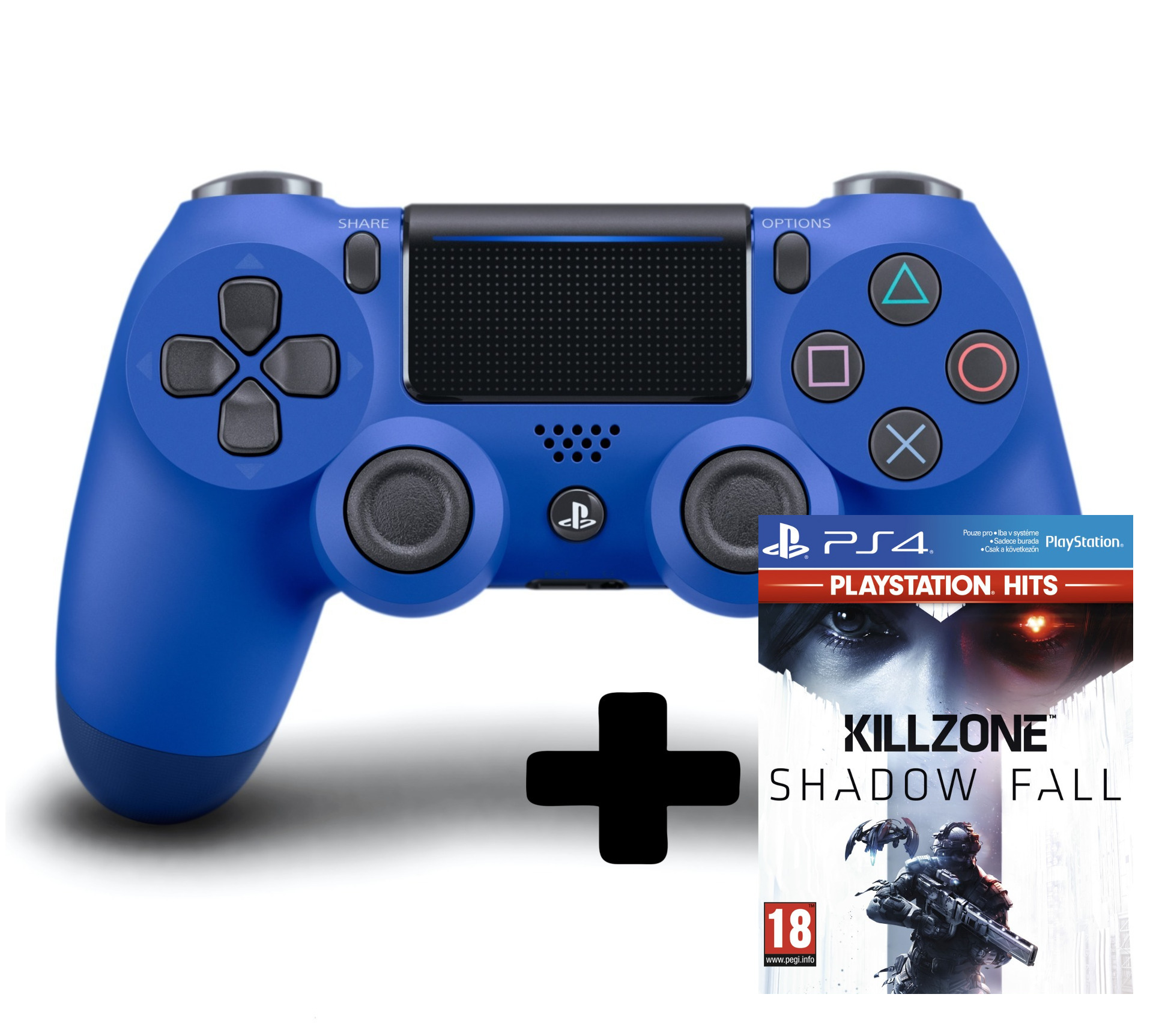 DualShock 4 ovladač Modrý V2 + Killzone Shadow Fall (PS4) Xzone.cz